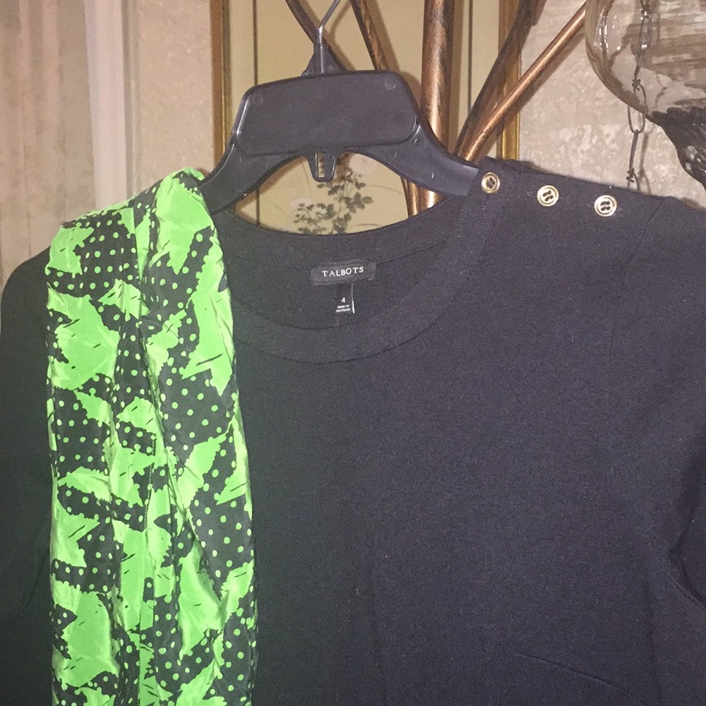 Talbots Petite Black Knit Dress